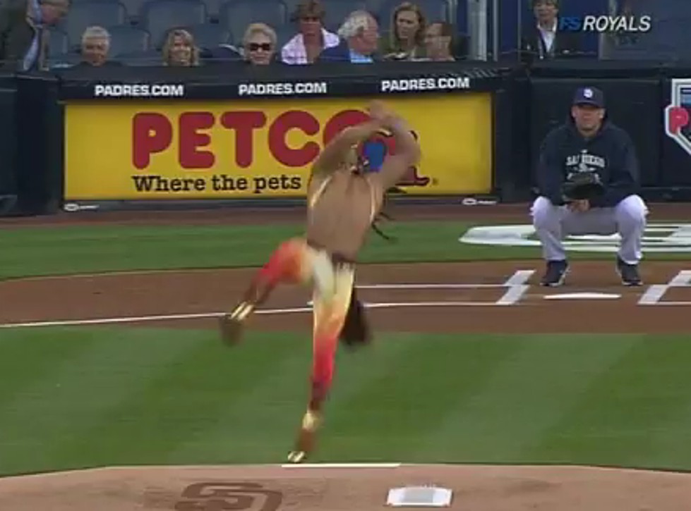 Cirque Du Soleil Performer Throws Out The First Pitch [Video]