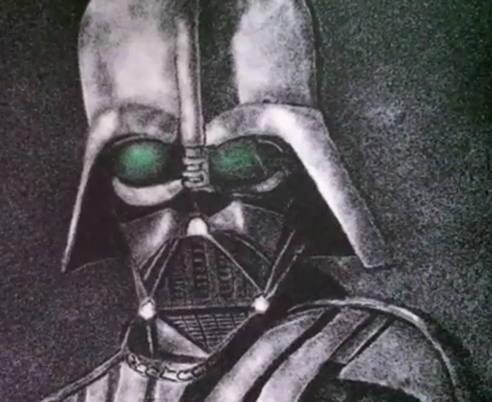 Awesome Darth Vader Drawing In Salt [Video]