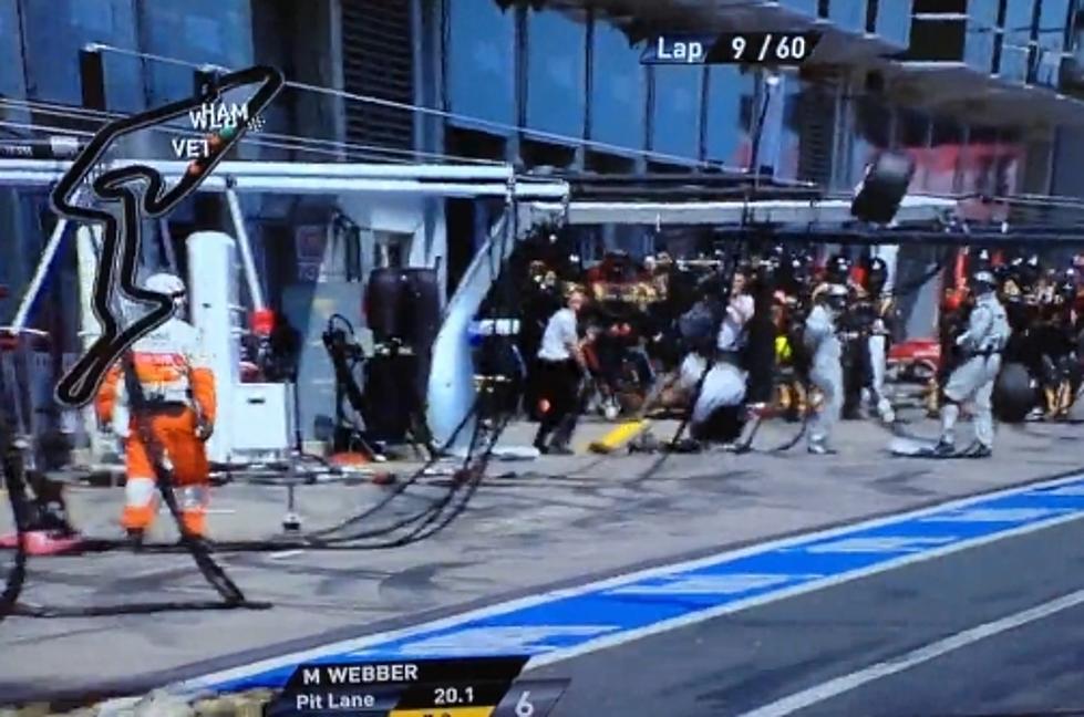 Formula 1 Cameraman Hit By Tire During Race [Video]