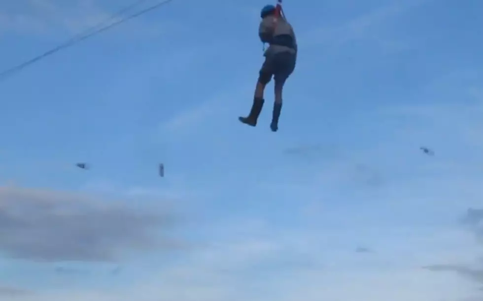 Unfortunate Guy Stuck On A Zip Line Becomes A Target For Some Spectators [NSFW &#8211; Video]