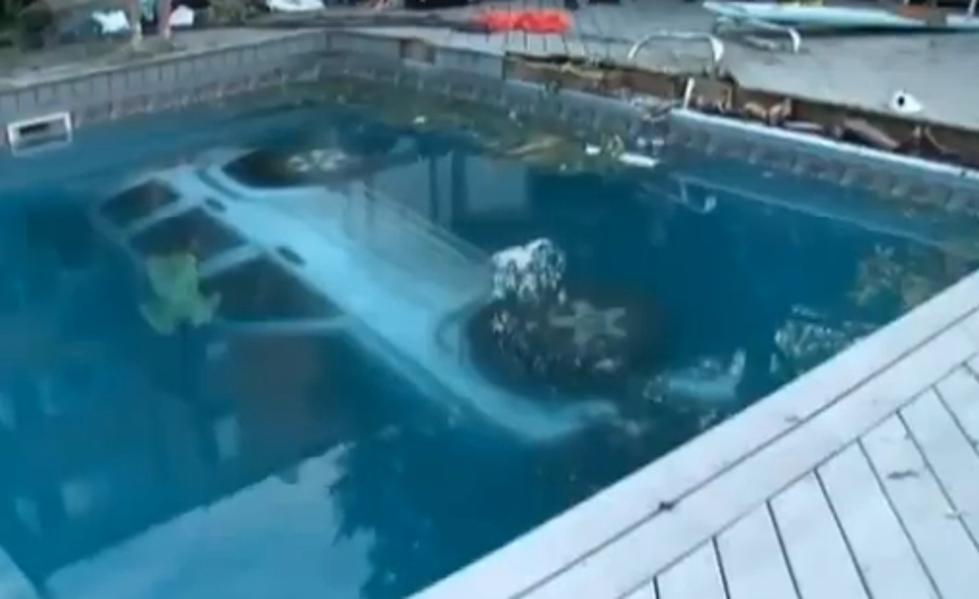 Woman Crashes Pool Party By Driving Jeep Into Swimming Pool [Video]