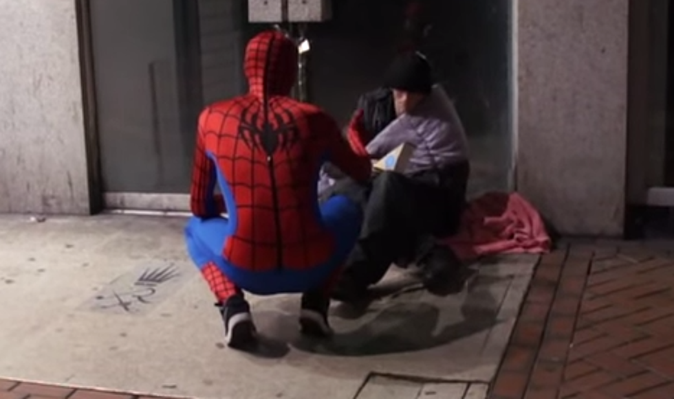 British Man Dresses Up As Spider-Man To Help And Feed The Homeless [Video]