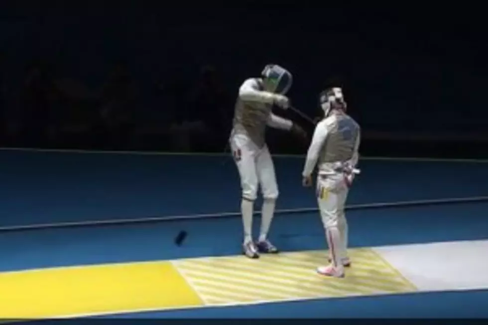 Olympic Fencer Hilariously Drops His Cell Phone In The Middle Of A Bout [Video]