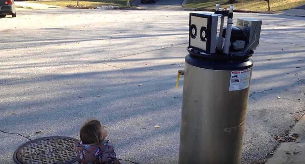 Little Girl Mistakes Broken Water Heater For A Robot [VIDEO]