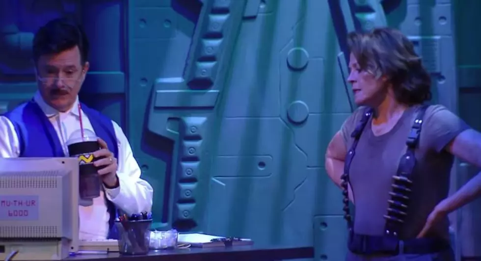 Sigourney Weaver Cameos In Stephen Colbert’s Version Of ‘Alien’ And Can Still Kick Butt [VIDEO]
