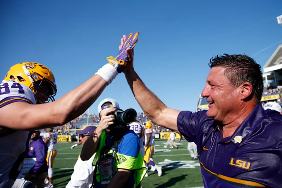 LSU Football Players Do Their Best Coach O Impressions [Video]