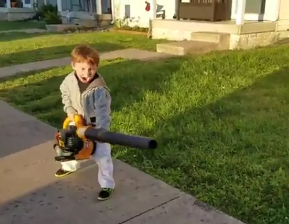 Leaf Blower Turns Kid Into Crazed Maniac [Video]
