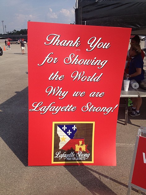 Lafayette Strong Banner KPEL Photo