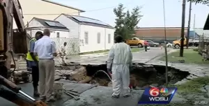 Sinkhole Opens Up On Canal Street In New Orleans (Video)