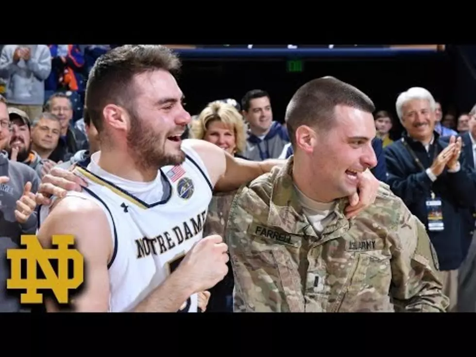 Soldier Surprises Brother After College Basketball Game