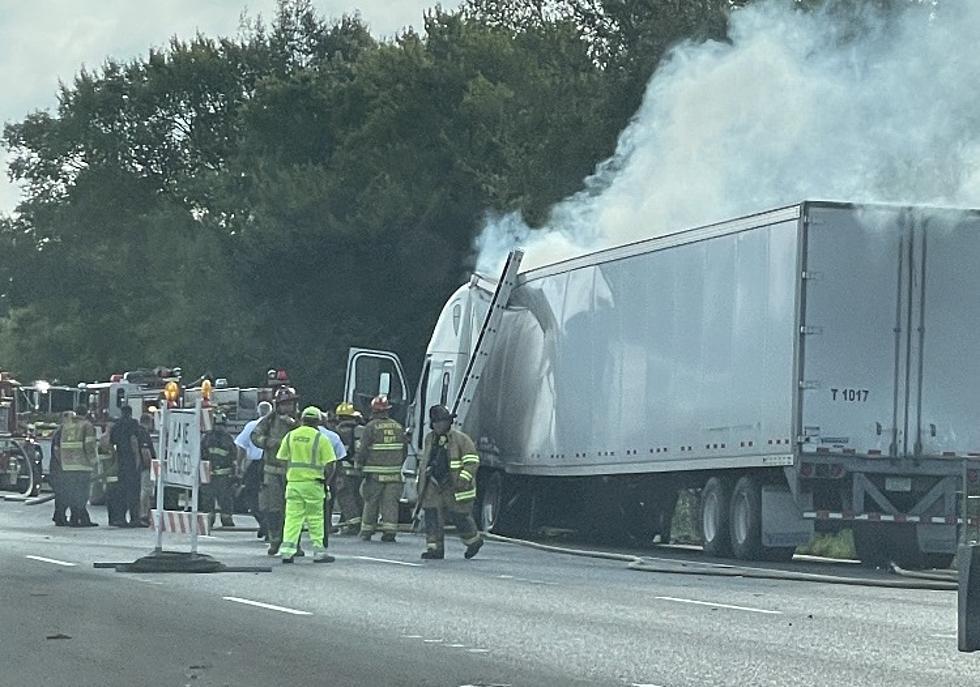 18-Wheeler Fire Snarls Traffic; Astoundingly Driver Lives