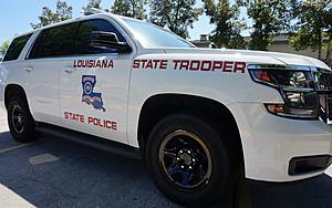 Louisiana State Police Unit Involved in Bad Accident, Flips Over...