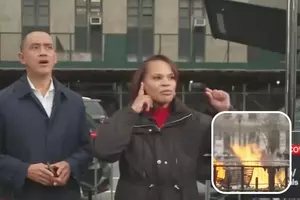 Live Broadcast Catches Man Setting Himself on Fire Outside Trump...