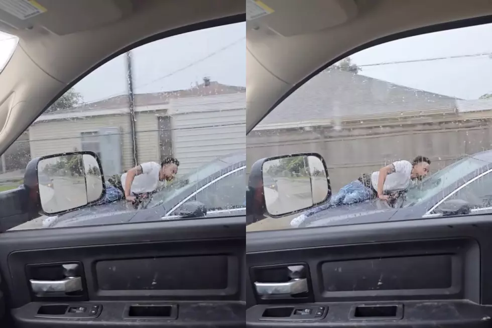 Video Shows Man Clinging to the Hood of a Moving Car in Louisiana