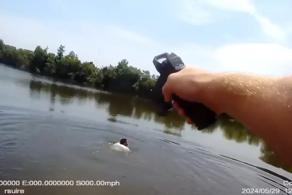 Body Cam Video Shows Fugitive Jumping into Pond to Escape Police