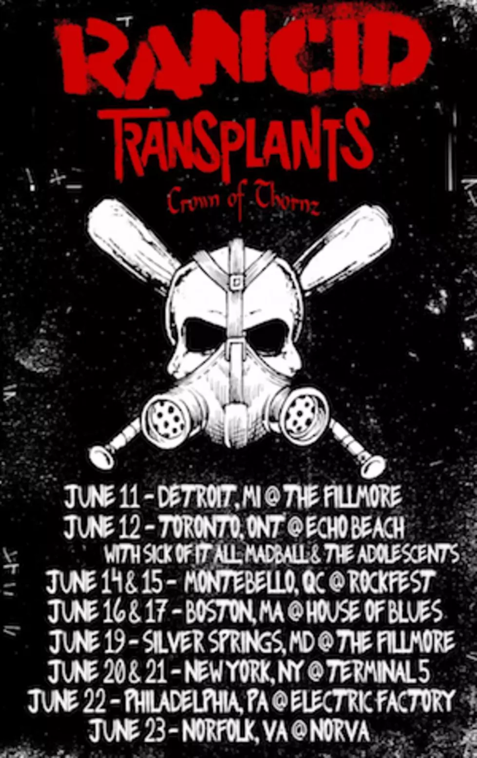Rancid To Embark on 2013 North American Tour With Transplants in June