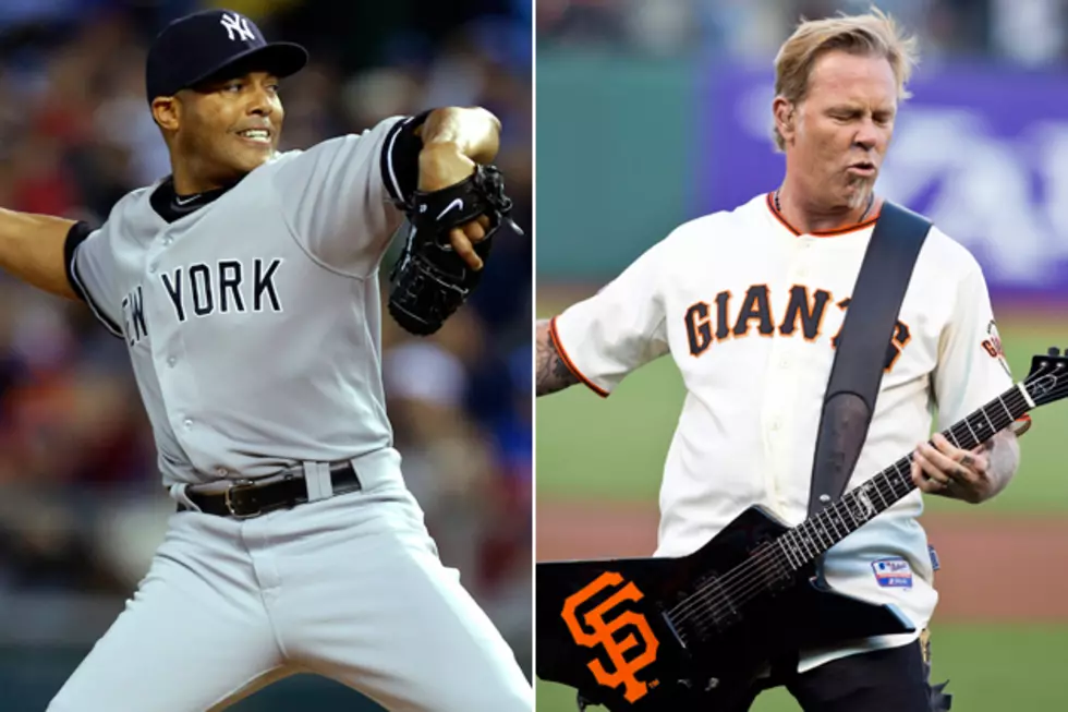 New York Yankees Closer Mariano Rivera Gets Metallica Gold Record From Cleveland Indians