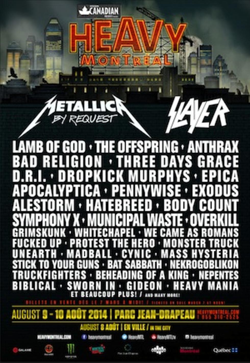 Metallica, Slayer, Lamb of God + Anthrax Head Up 2014 Heavy Montreal Festival