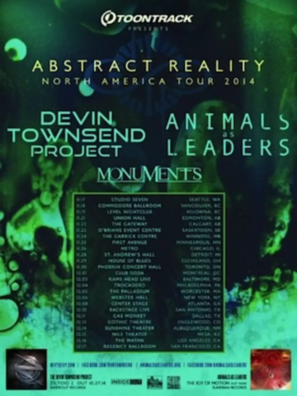 Animals as Leaders, Devin Townsend Project + Monuments Reveal 2014 North American Tour