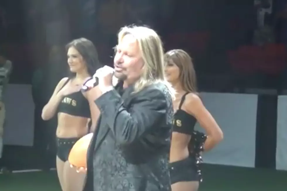 Vince Neil Sings National Anthem at Inaugural Las Vegas Outlaws Football Game