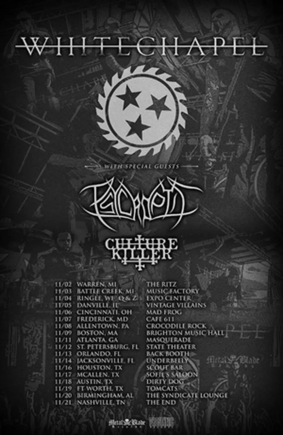 Whitechapel Plan November 2015 Tour With Psycroptic and Culture Killer