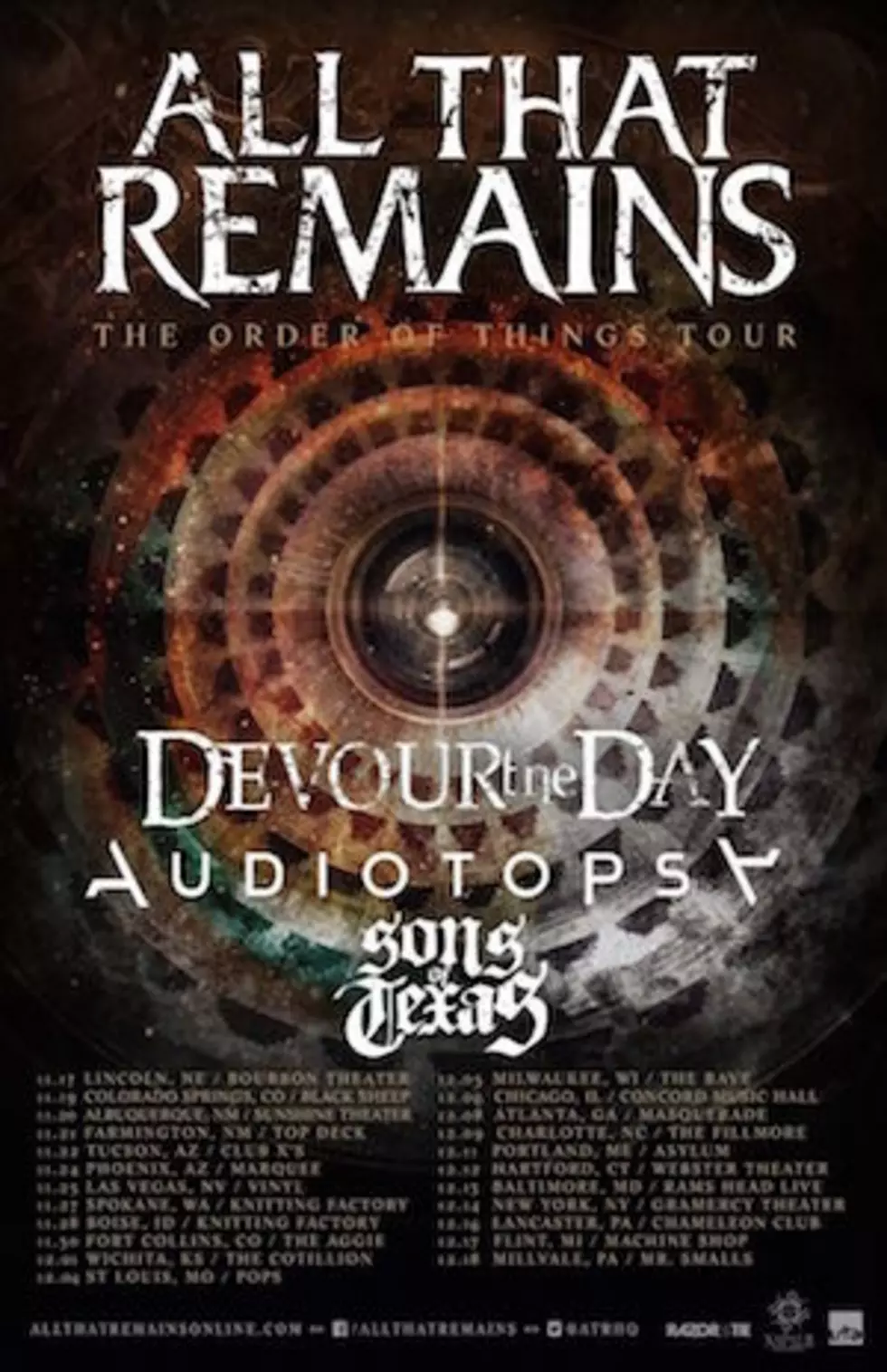 All That Remains Announce Tour With Devour the Day, Audiotopsy + Sons of Texas