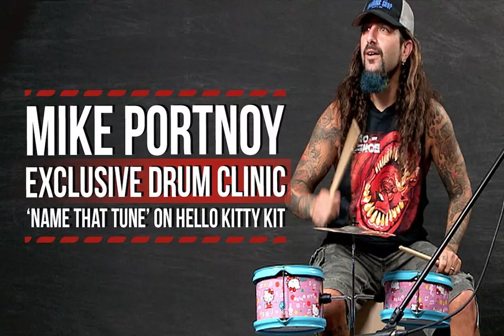 Mike Portnoy Plays 'Name That Tune' on Hello Kitty Drum Kit