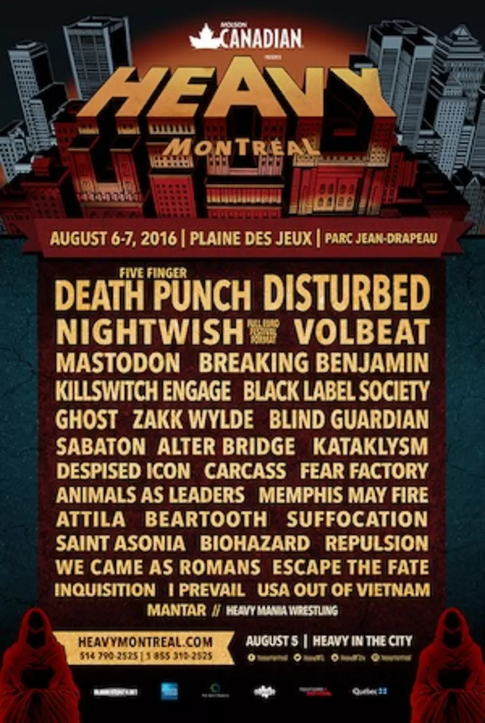 Disturbed, Five Finger Death Punch + More to Rock 2016 Heavy Montreal Festival