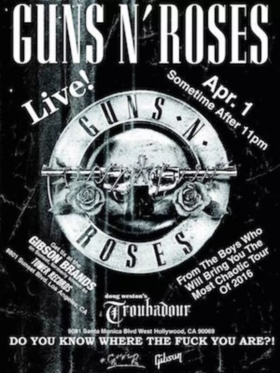 Guns N&#8217; Roses Confirm Performance in Los Angeles Tonight (April 1)
