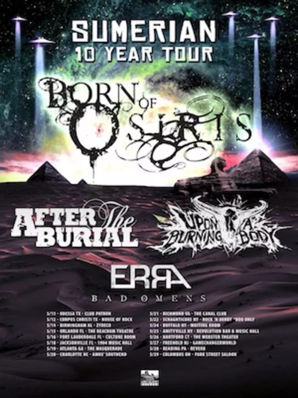 Born of Osiris, After the Burial Lead Second Wave of Sumerian Records 10th Anniversary 2016 Tour