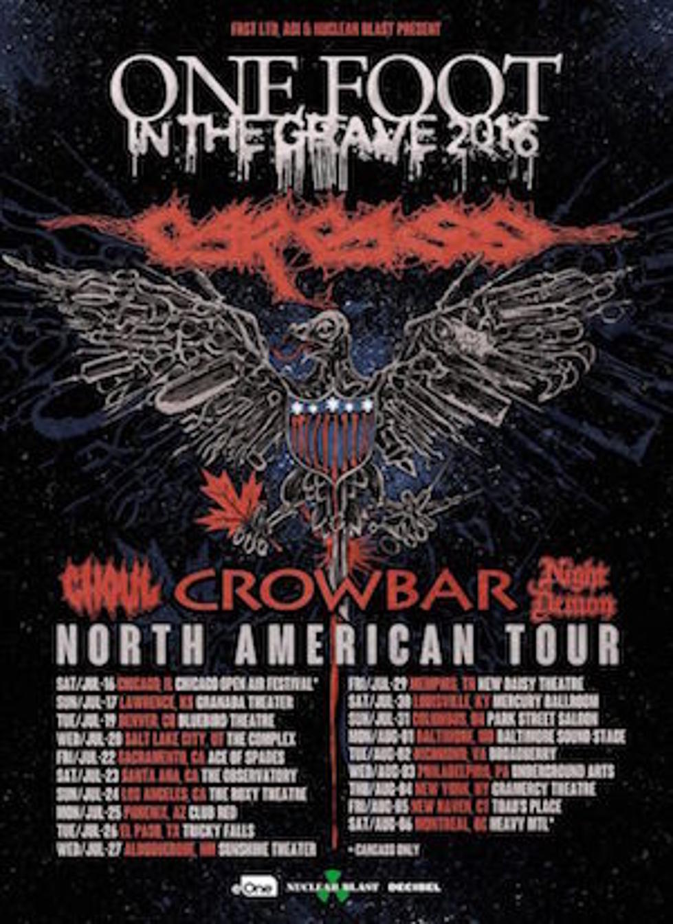 Carcass, Crowbar, Ghoul + Night Demon Announce &#8216;One Foot in the Grave&#8217; North American Tour