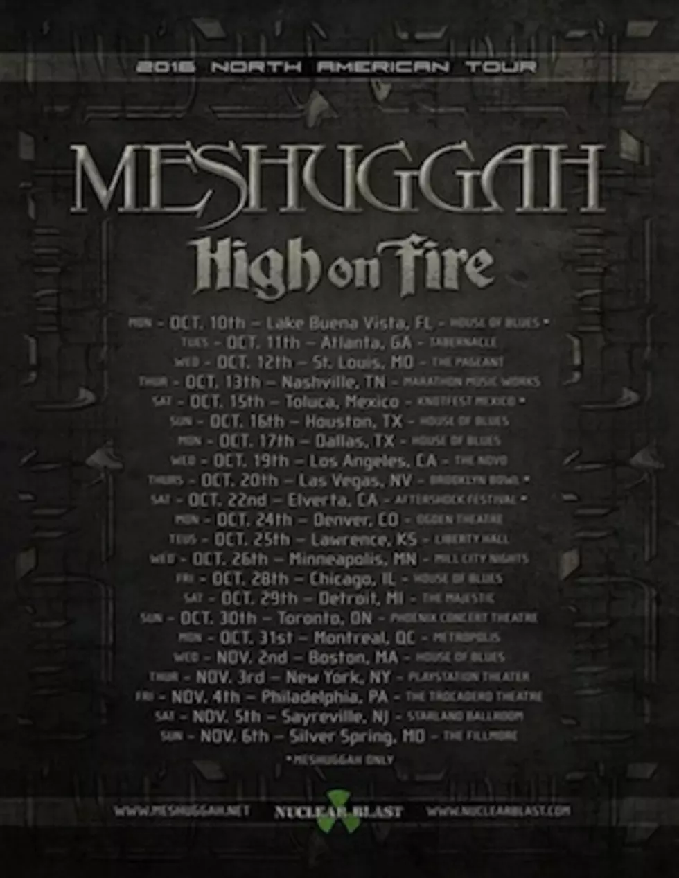 Meshuggah to Embark on Fall 2016 North American Tour With High on Fire