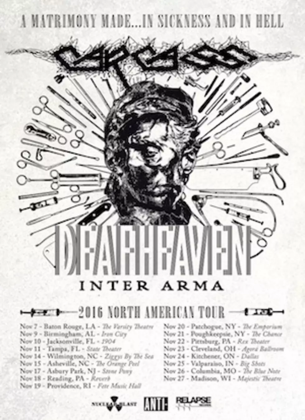 Carcass + Deafheaven to Co-Headline Fall 2016 North American Tour