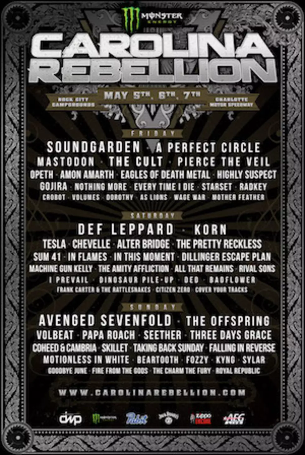 Avenged Sevenfold, Soundgarden + Def Leppard Lead 2017 Carolina Rebellion