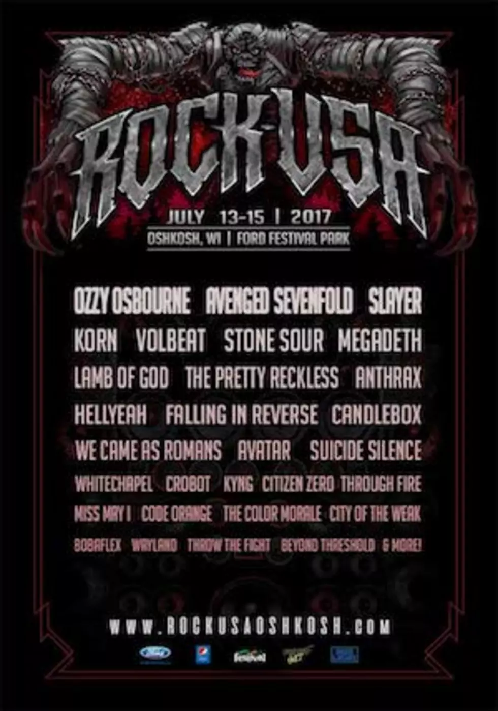 Ozzy Osbourne, Avenged Sevenfold + Slayer to Headline Rock USA Festival