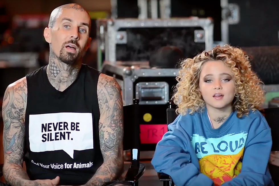 Travis Barker + Daughter Alabama Take Part in PETA Campaign
