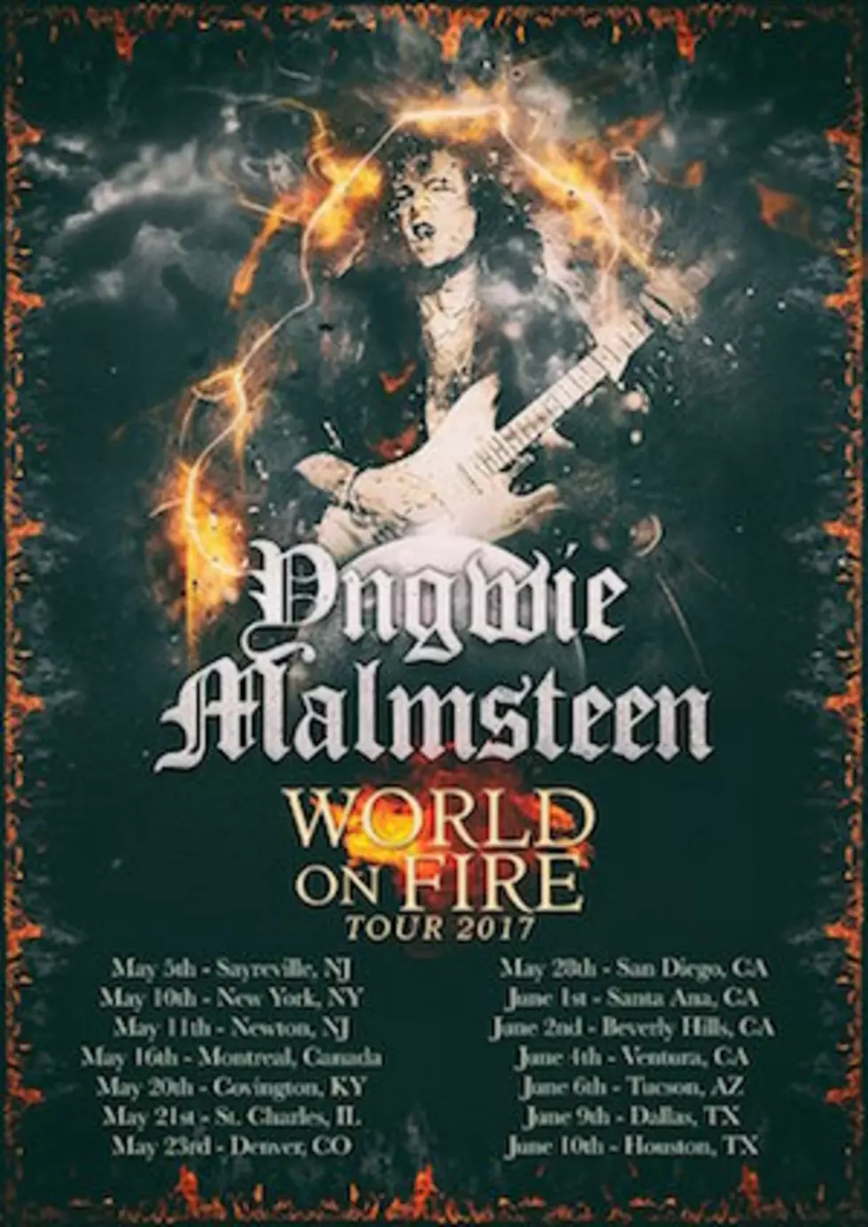 Yngwie Malmsteen Announces 'World on Fire' 2017 Tour