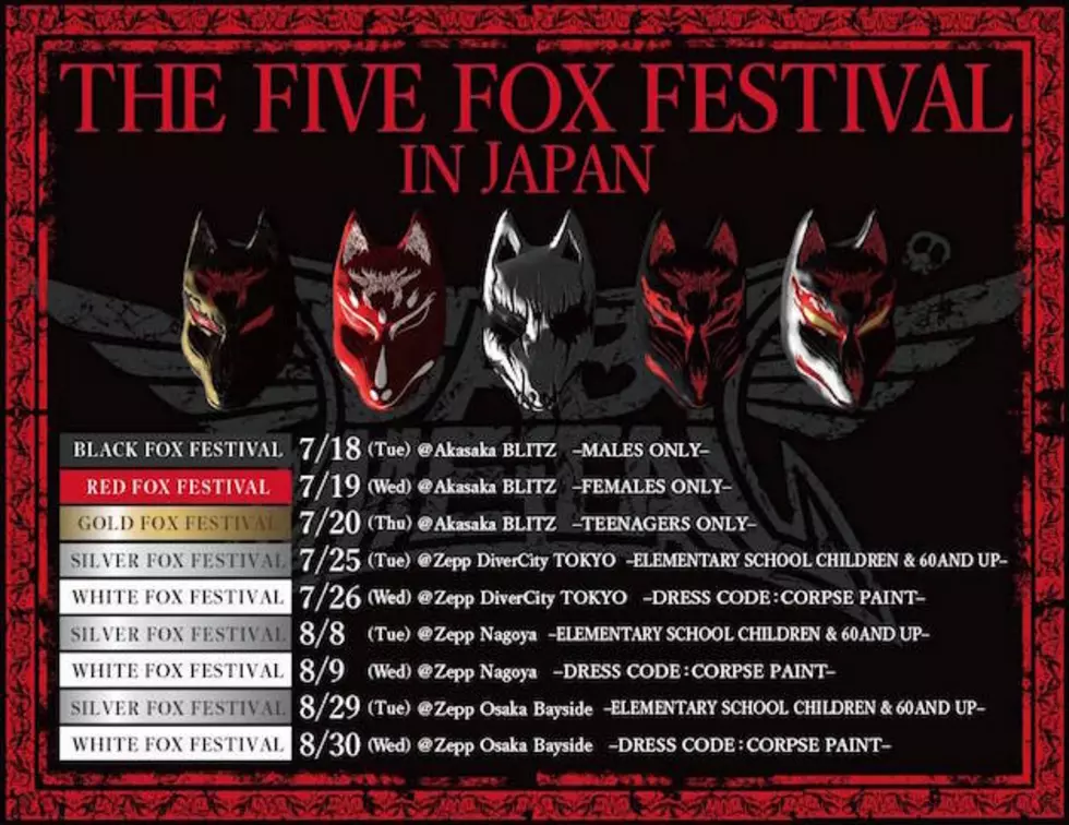 Babymetal Announce Gender / Age Restricted + Corpse Paint Mandatory &#8216;Five Fox Festival&#8217; Shows