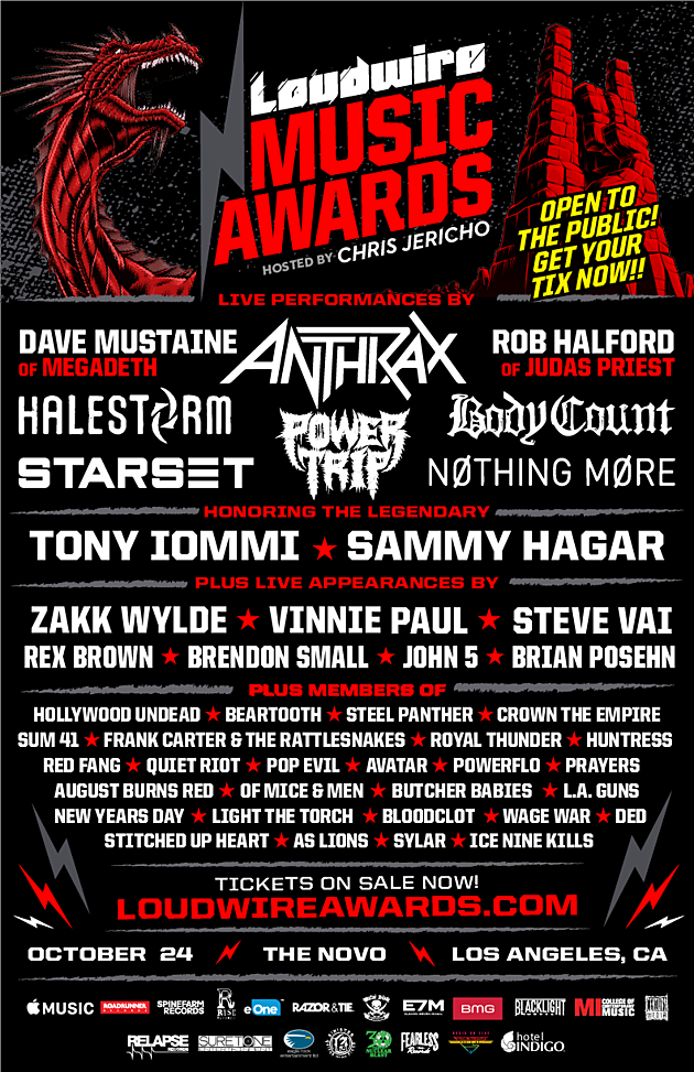 2017 Loudwire Music Awards Adds Megadeth&#8217;s Dave Mustaine, Sammy Hagar, Zakk Wylde + More