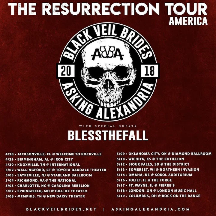 Asking Alexandria + Black Veil Brides Extend Tour