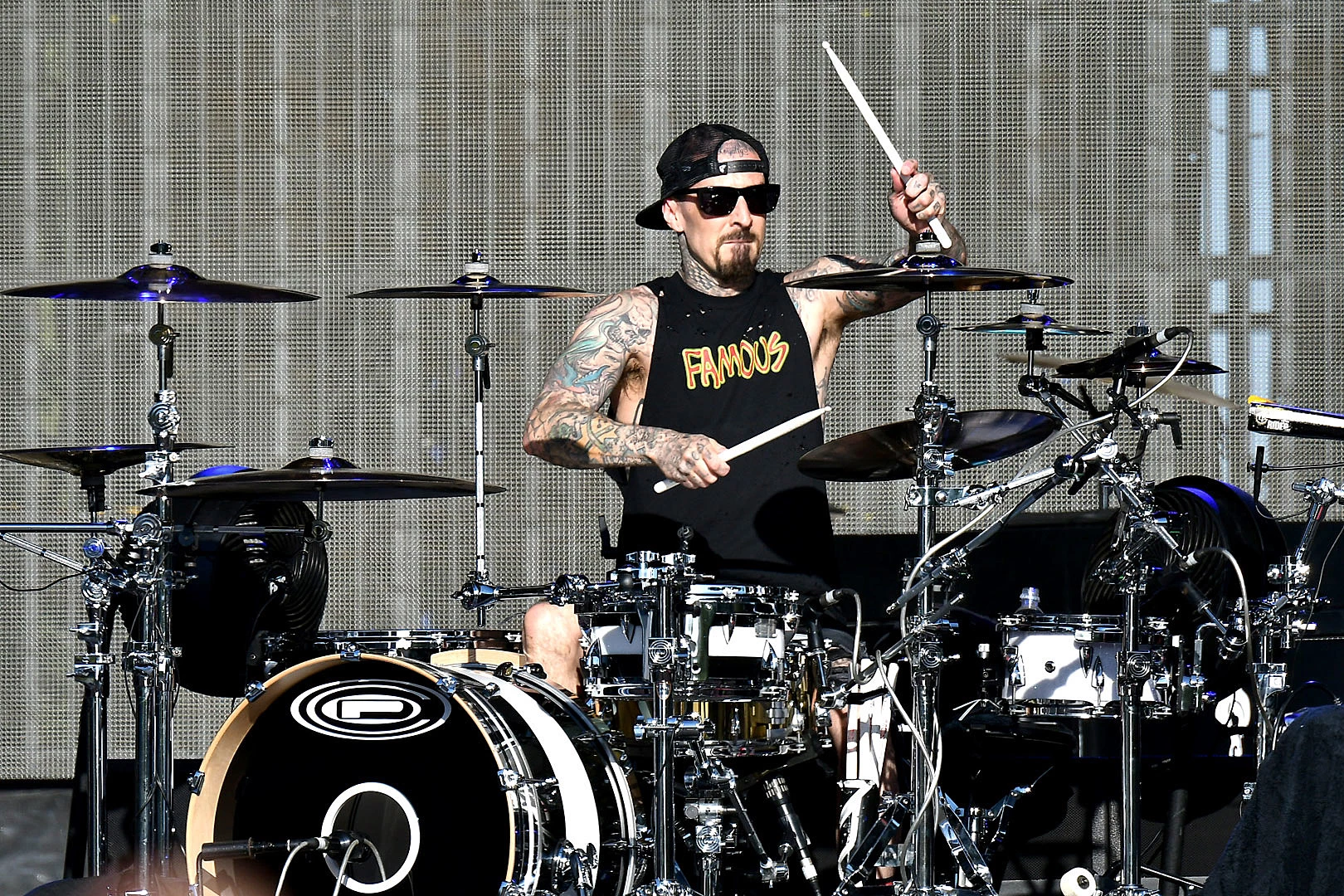 Travis Barker on drums