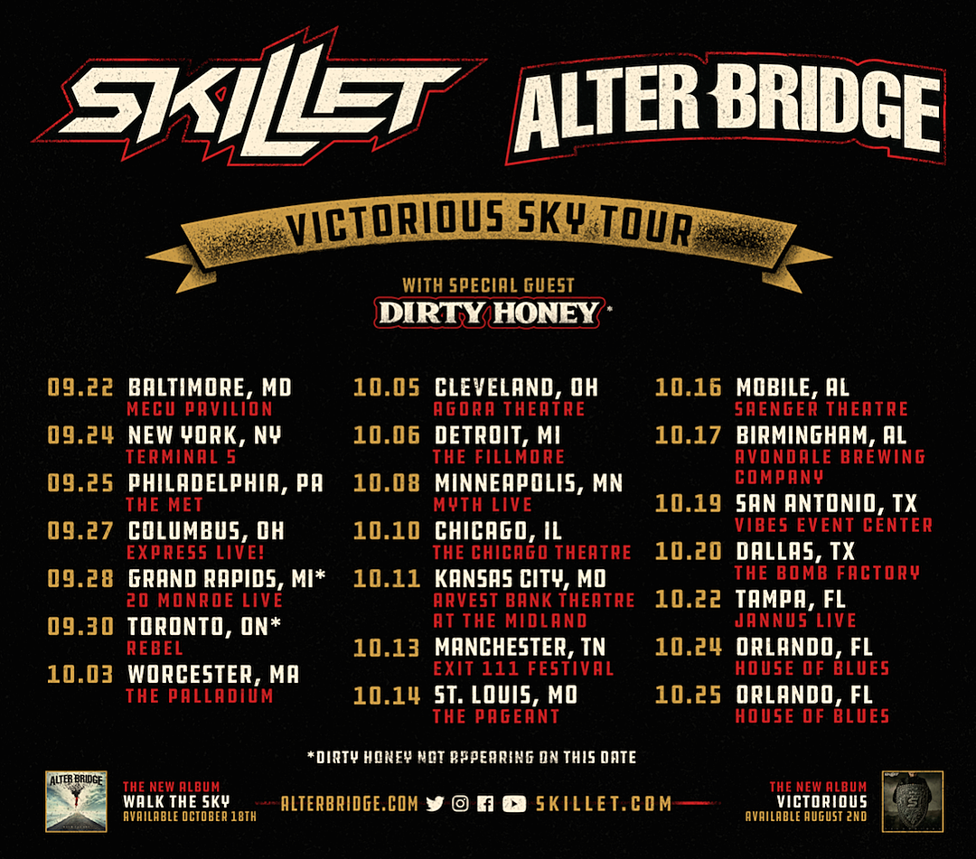 Skillet + Alter Bridge Book Co-Headlining Tour With Dirty Honey