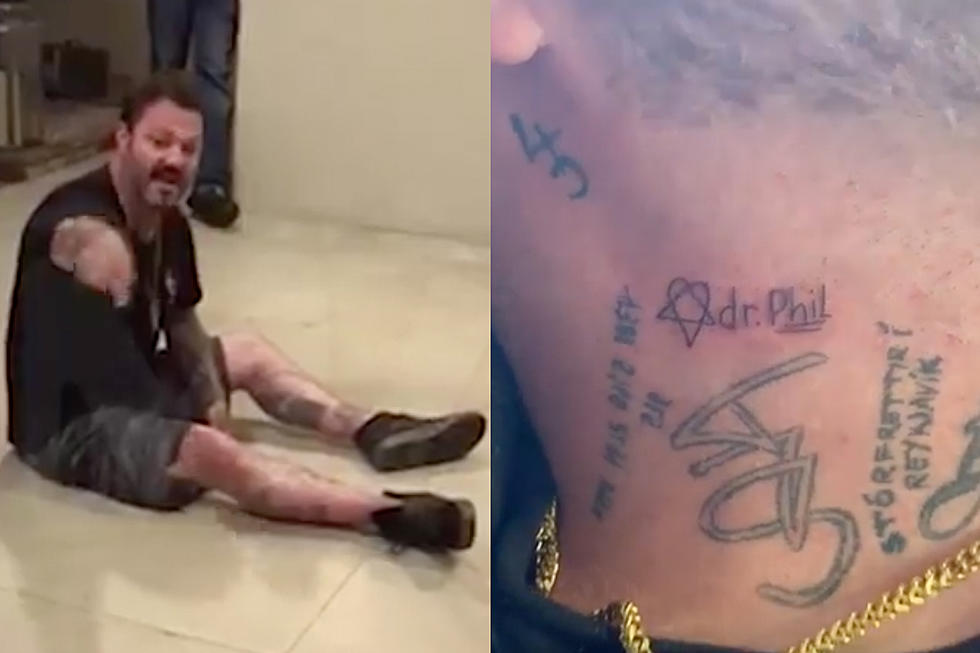Bam Margera Gets Dr Phil Tattoo On His Neck Arrested At Hotel
