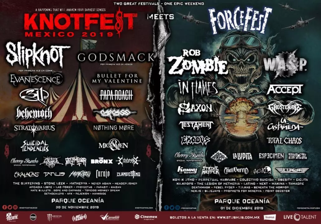 Slipknot Reveal Full 2019 Knotfest Colombia Mexico Lineups - liberation 2010 guide in my mind remix roblox id