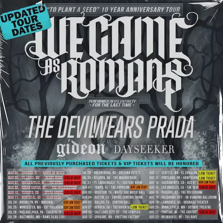 We Came as Romans Reschedule 2020 Tour With The Devil Wears Prada