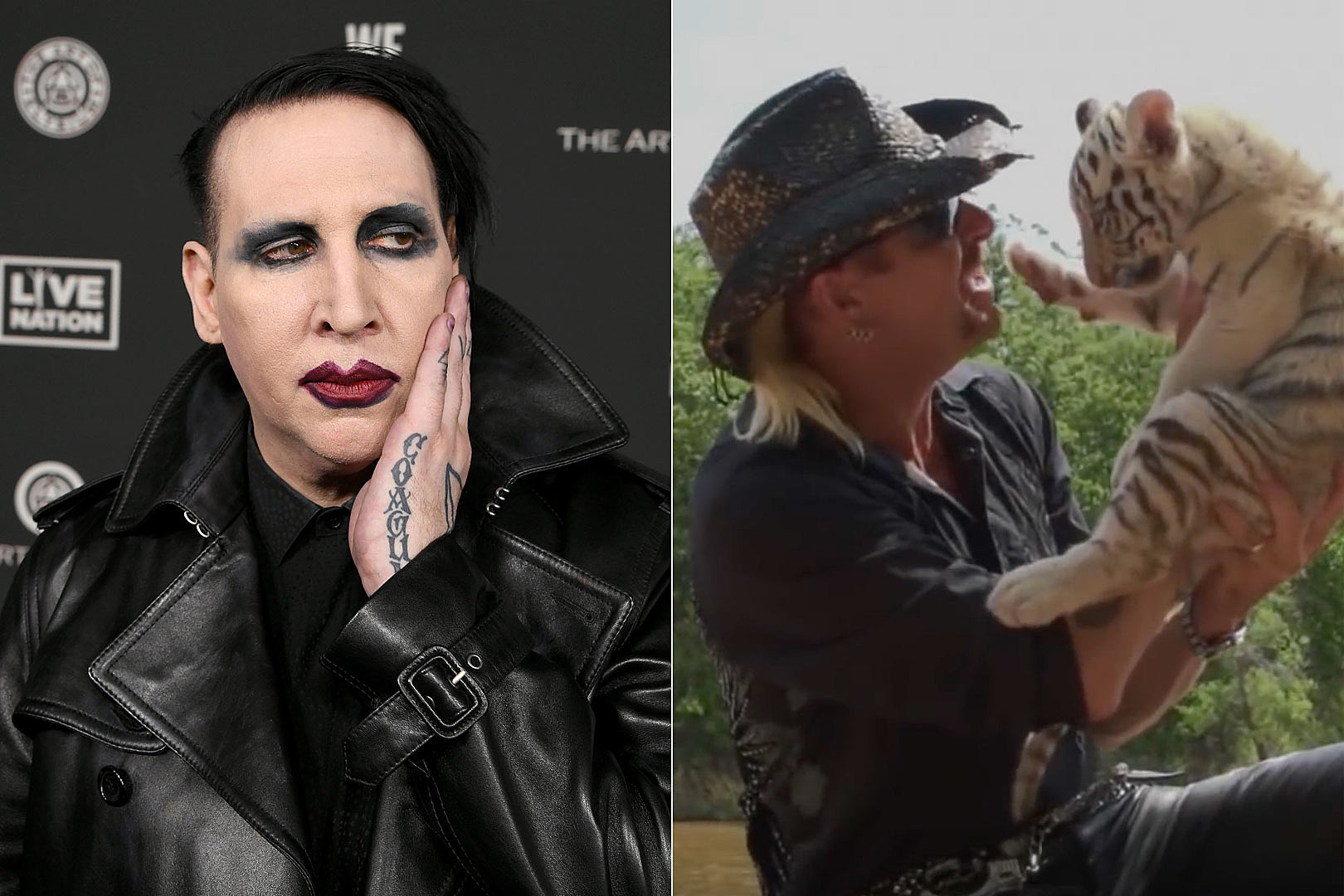 Marilyn Manson and Father Wear Matching Makeup