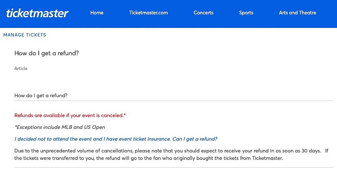 Ticketmaster Receives Backlash After Changing Refund Policy