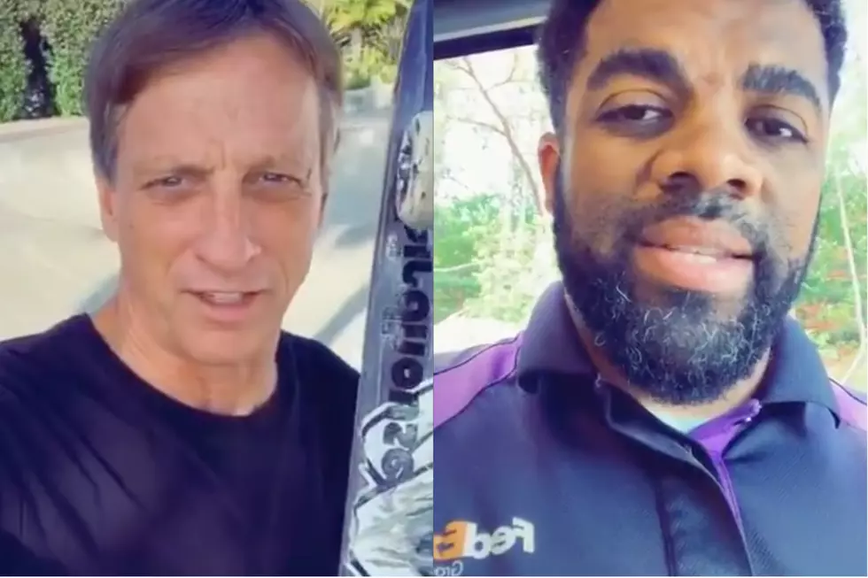 Tony Hawk + FedEx Driver Go Viral Giving Young Skater New Board