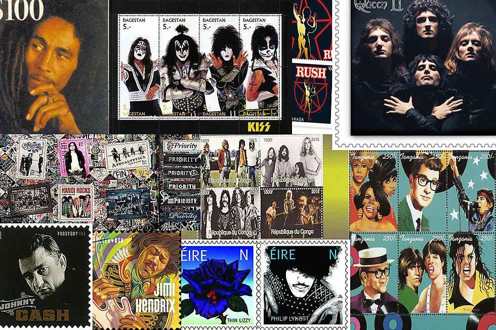 24 Rock + Metal Postage Stamps