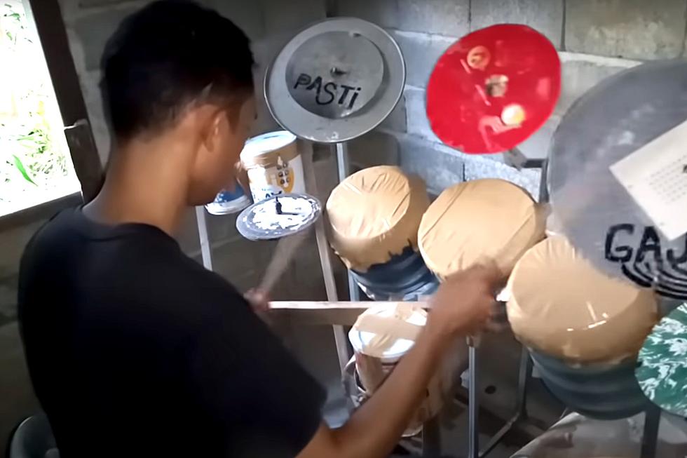 Indonesian Drummer Crushes Dream Theater on Homemade Kit